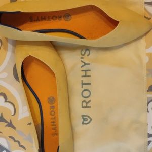 Rothy size 11 Yellow pointed toe flats Rothy bag included